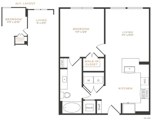 Alexan Memorial One Bedroom Floor Plan A5