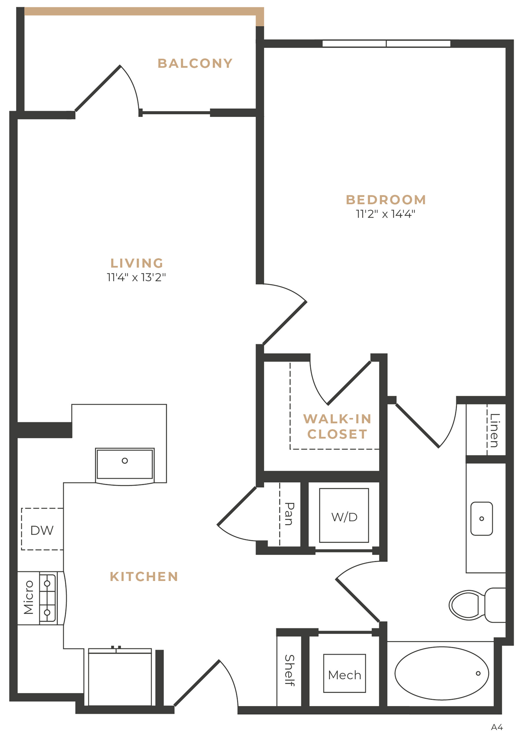 Alexan Memorial One Bedroom Floor Plan A9