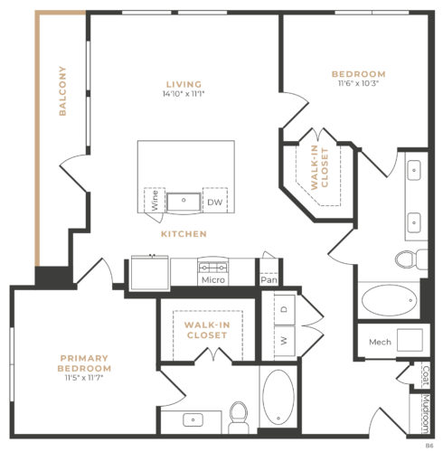 Alexan Memorial Two Bedroom Floor Plan B2
