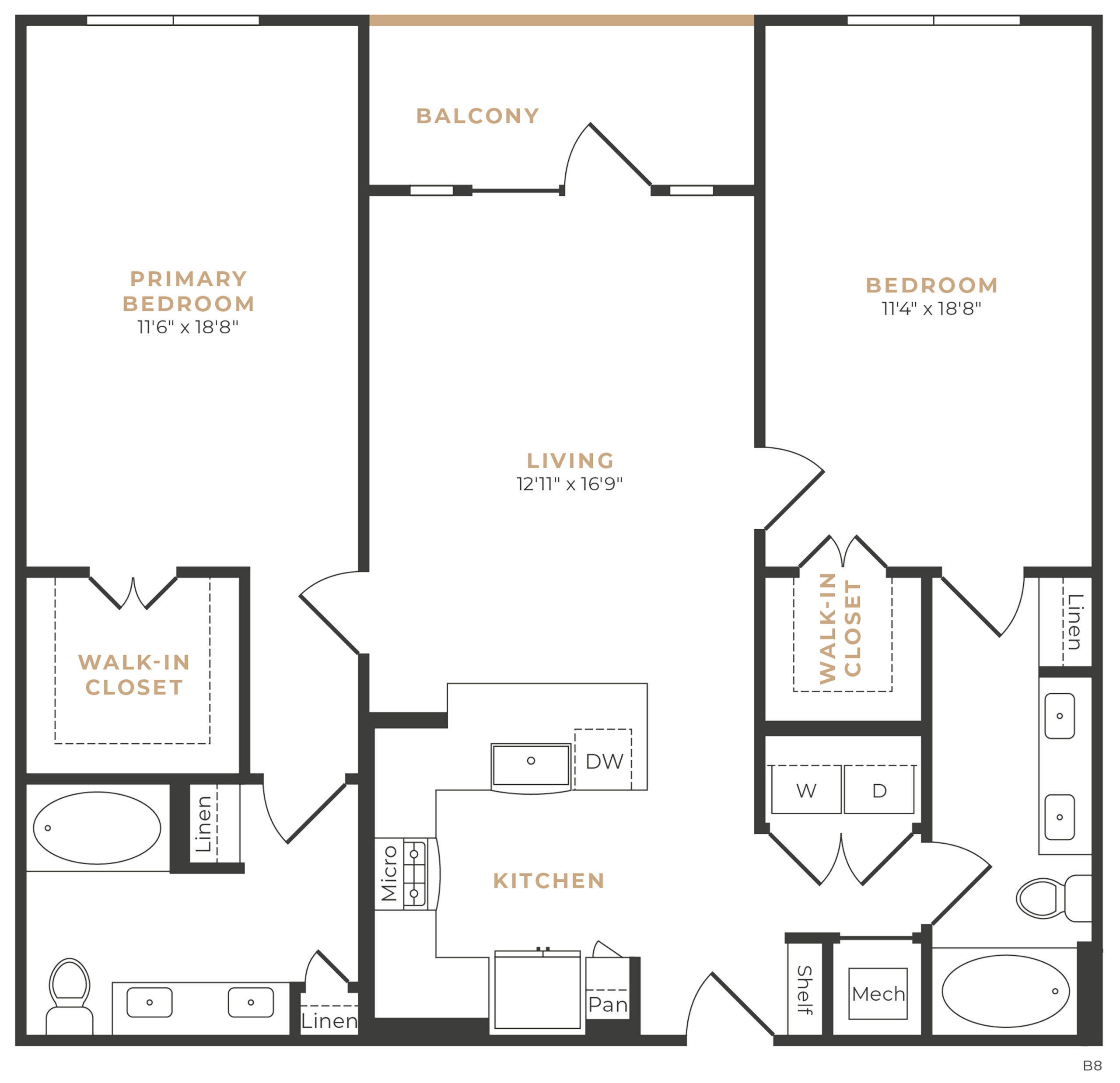 Alexan Memorial Two Bedroom Floor Plan B6